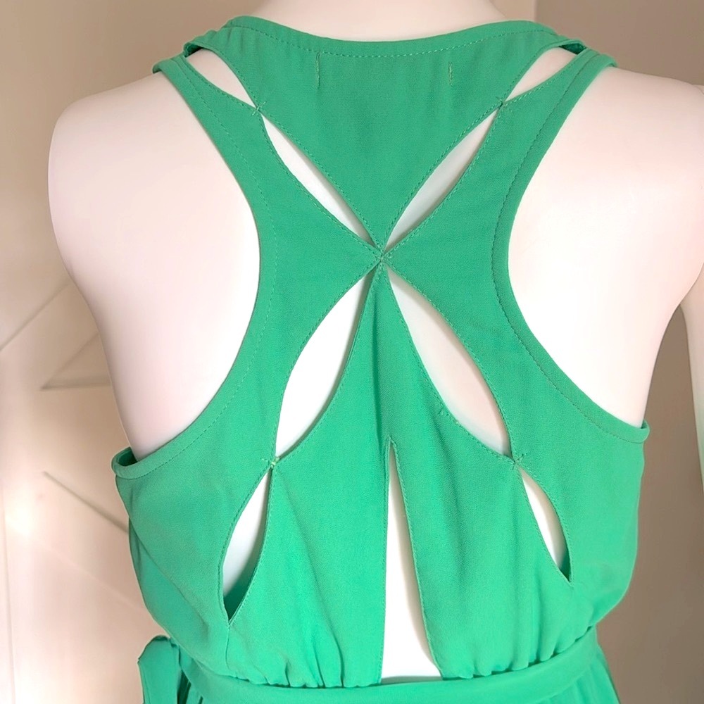 Modcloth Silk Cut Out Back Side Tie Sleeveless Side Tie Wrap A-Line Mini Dress - Picture 11 of 14